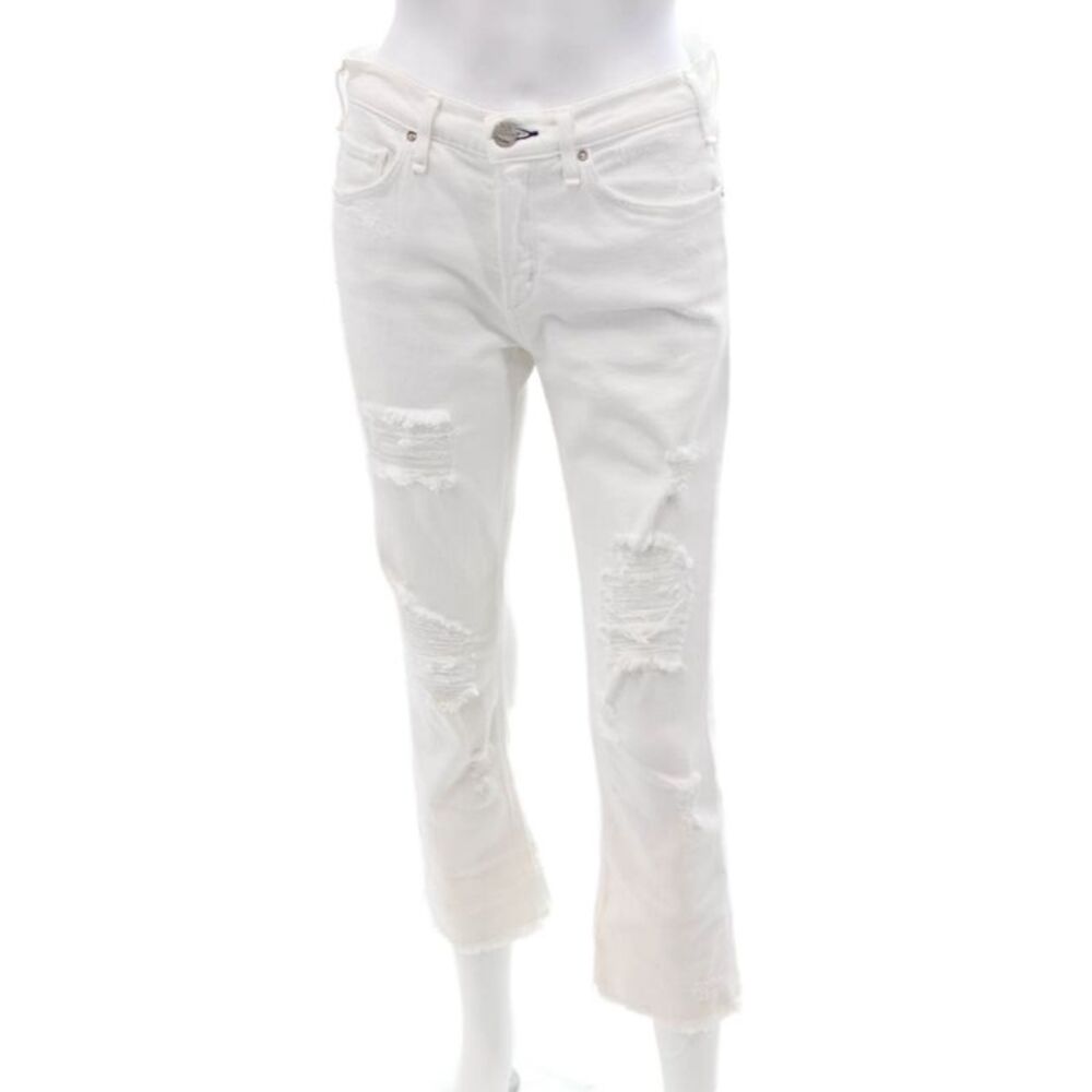 McGuire Women White Cropped Ankle Jeans High Rise 26 Inseam Size 27
